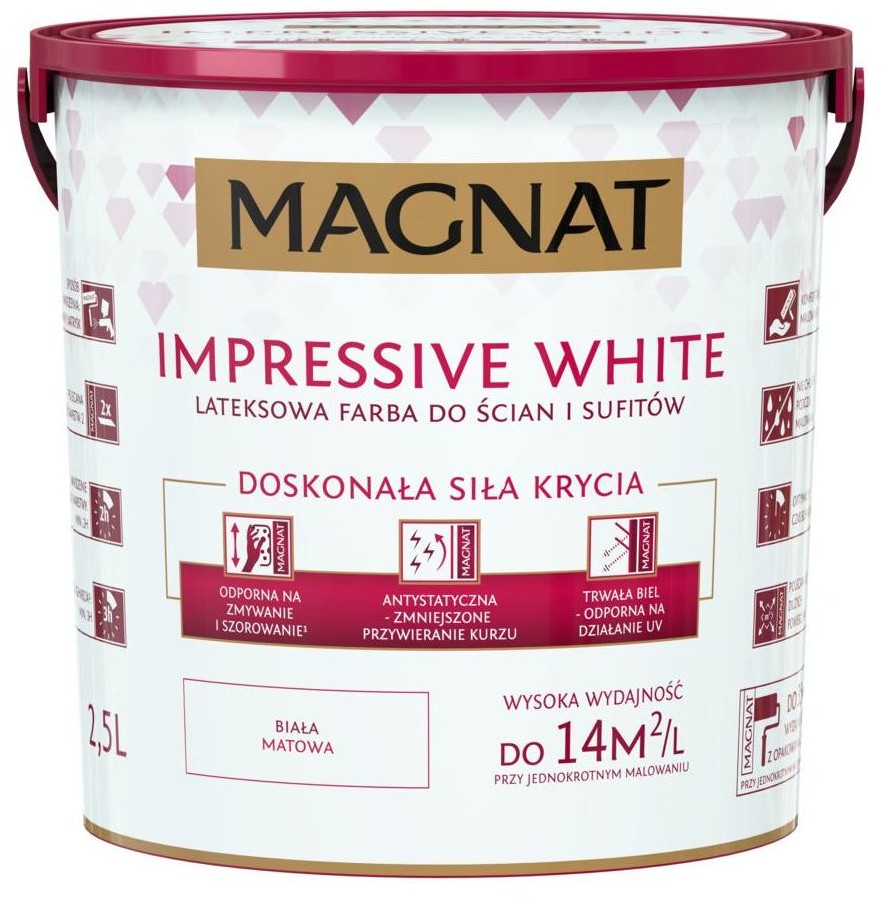 Magnat Farba Impressive white Biały 2.5 l