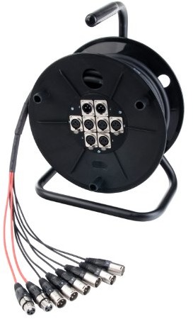 Pronomic kabel estradowy wielożyłowy na bębnie o długości 15 m, odporny na kwasy i oleje, tuleja zaciskowa-uchwyt kablowy odciążający 00030693