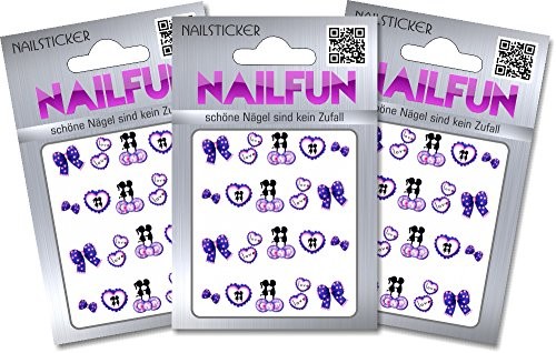 Nail Art NAILFUN 1 arkusz naklejka One Stroke naklejki BLE-1315 naklejki na paznokcie nailta,-częściowy Pack (3 X 1 sztuki) 690844