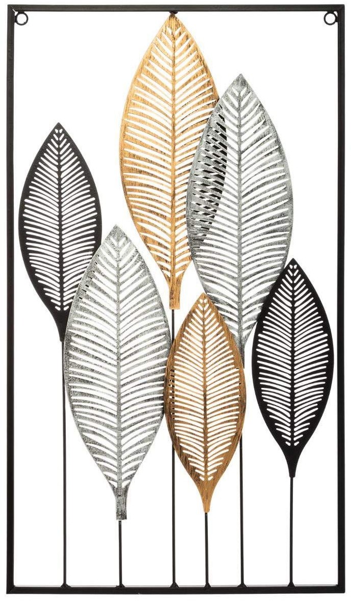 Atmosphera Ozdoba na ścianę dekoracja ścienna DECO z motywem liści 37 x 65 cm B07TTXVMDP