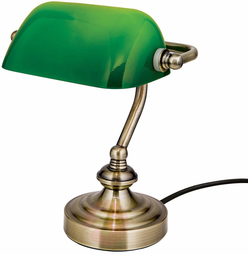 Orion Zora bankierska lampa stołowa, szklany klosz