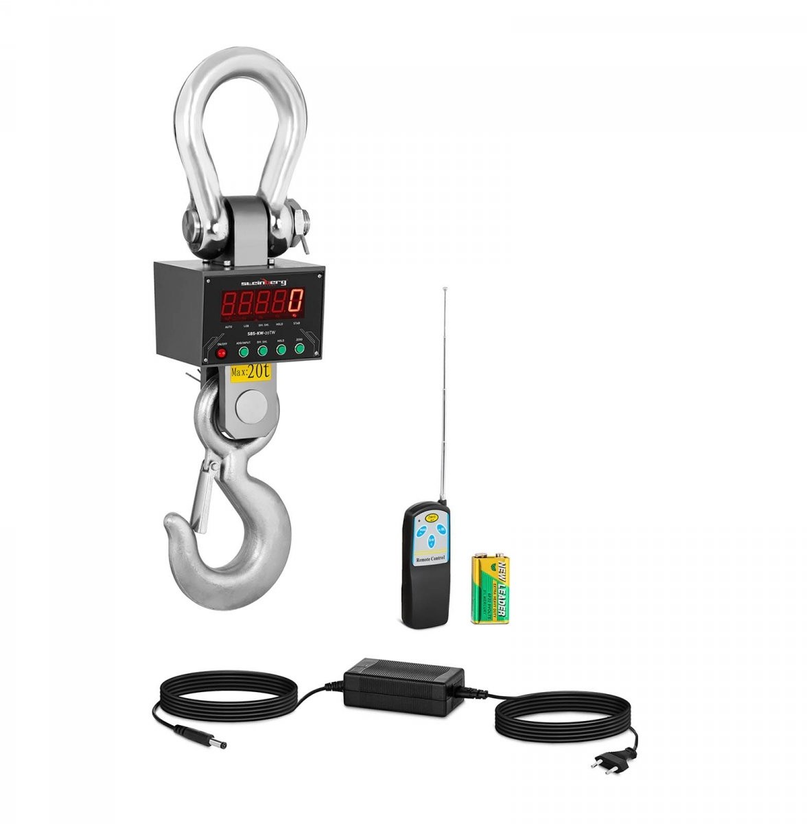 STEINBERG Waga hakowa - 20000 kg / 5 lub 10 kg - LED STEINBERG 10030581 SBS-KW-20TW