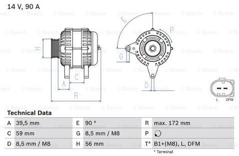 BOSCH Alternator 0 986 047 250