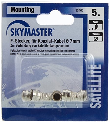 Skymaster zestaw 5 X F-Stecker zestaw o średnicy 7 MM Czarny SET