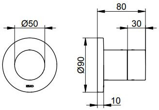 Keuco Ixmo Podtynkowy dwudrożny zawór przestawny DN15 chrom 59556010001