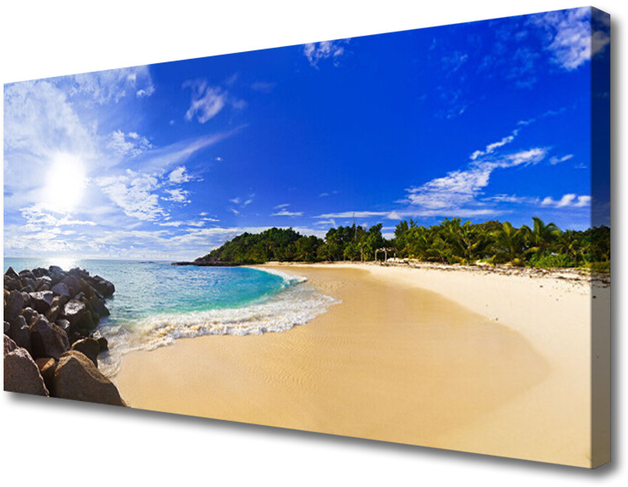 PL Tulup Obraz Canvas Słońce Morze Plaża Krajobraz 100x50cm