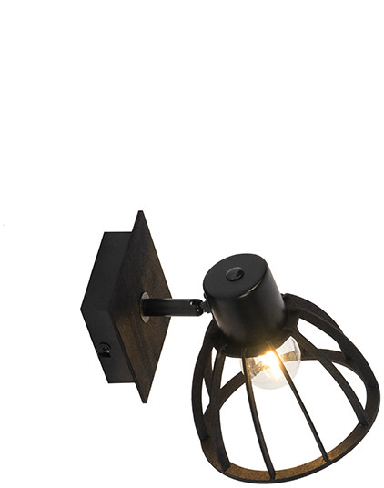 QAZQA Kinkiet przemysłowy czarny - Fotu