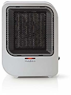 NEDIS Nedis  ceramiczny termowentylator  750 & 1500 W  2 stopnie  ochrona przed przegrzaniem  ochrona przed nachyleniem  165 mm x 215 mm  napięcie wejściowe 230 VAC 50 Hz  szary
