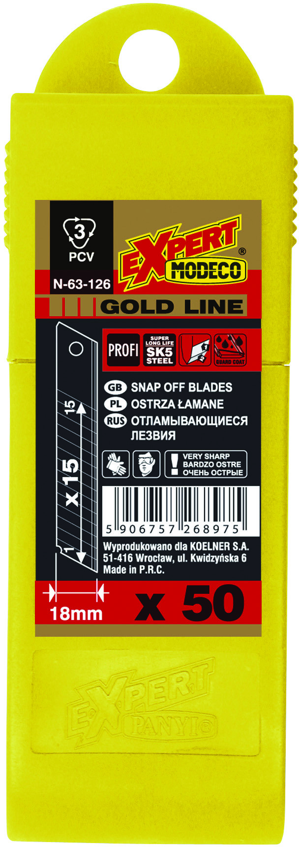 Modeco Ostrza łamane Gold Line 18 mm, 50 szt MN-63-126