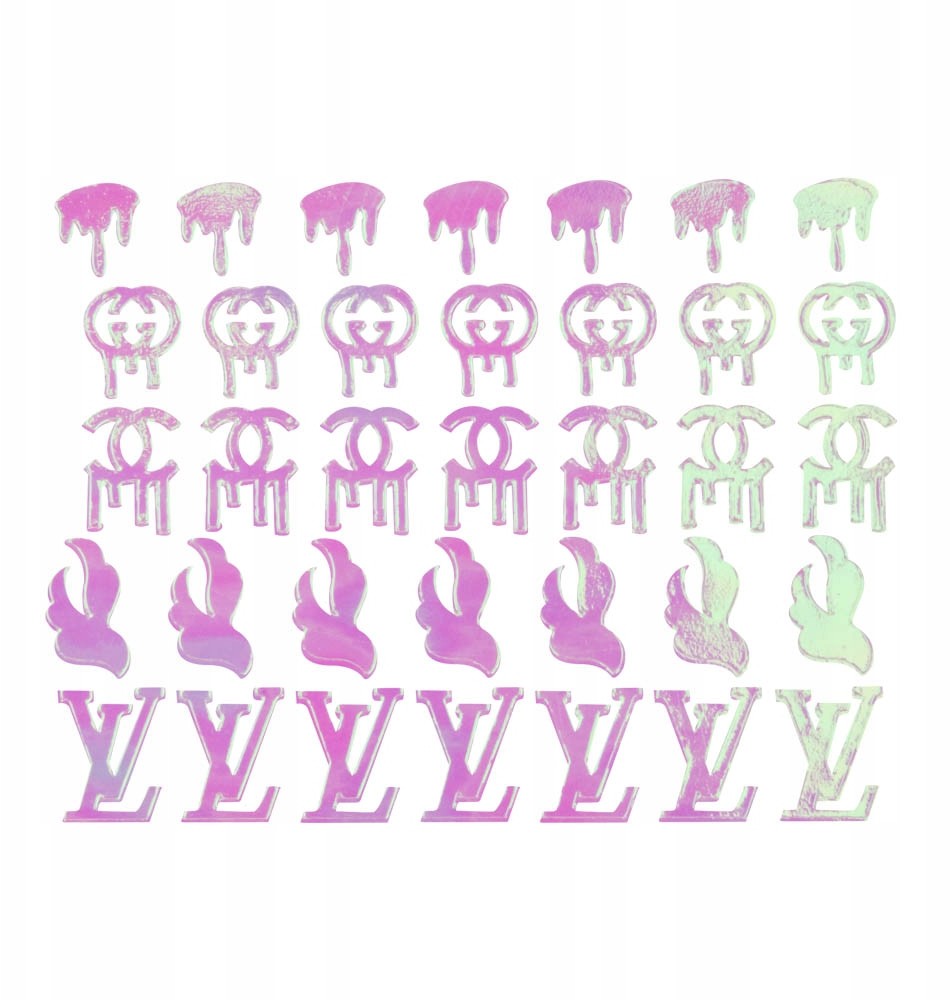 Naklejki Do Paznokci 3D Holo Laser Logotypy 30