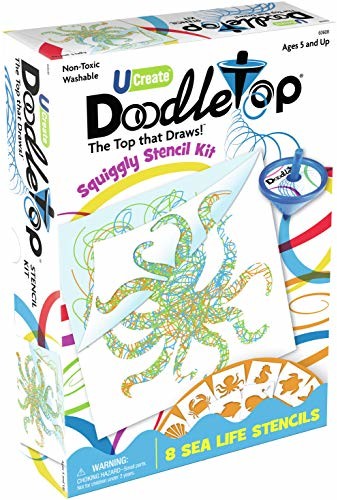University Games UCreate Doodletop Squiggly Stencil Kit-Sea Life (60608)