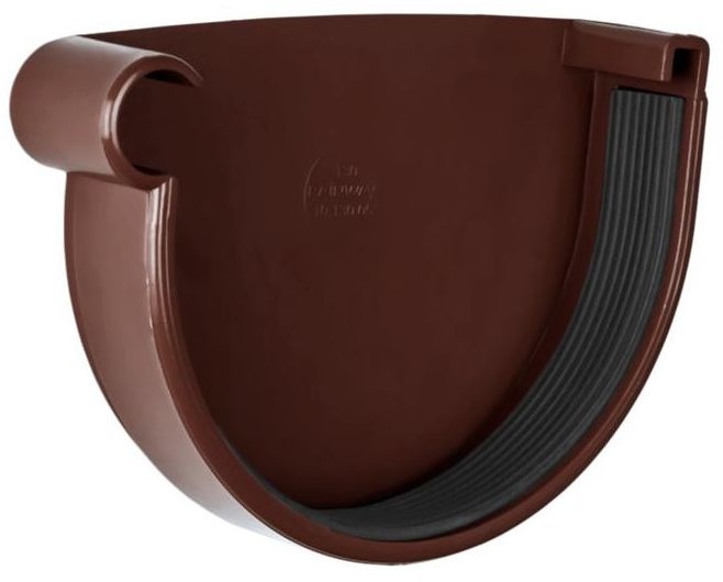 Zatyczka rynny z uszczelką 90 mm Lewa Brąz