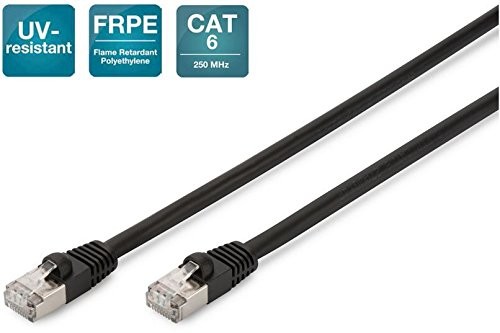 Assmann Digitus CAT6 S/FTP aktywności na świeżym powietrzu przewód krosowy AWG 27/7 2 X RJ45 best ¤ ndig UV-30 °C do + 80 °C Czarny 2 m DK-1644-020/BL-OD