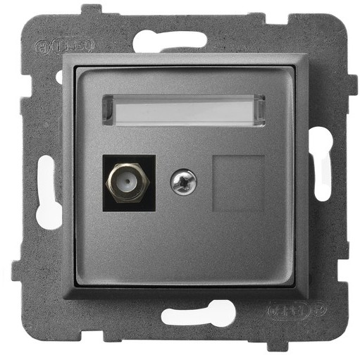 Ospel Gniazdo antenowe typu F pojedyncze Szary mat Aria - GPA-1UF/m/70