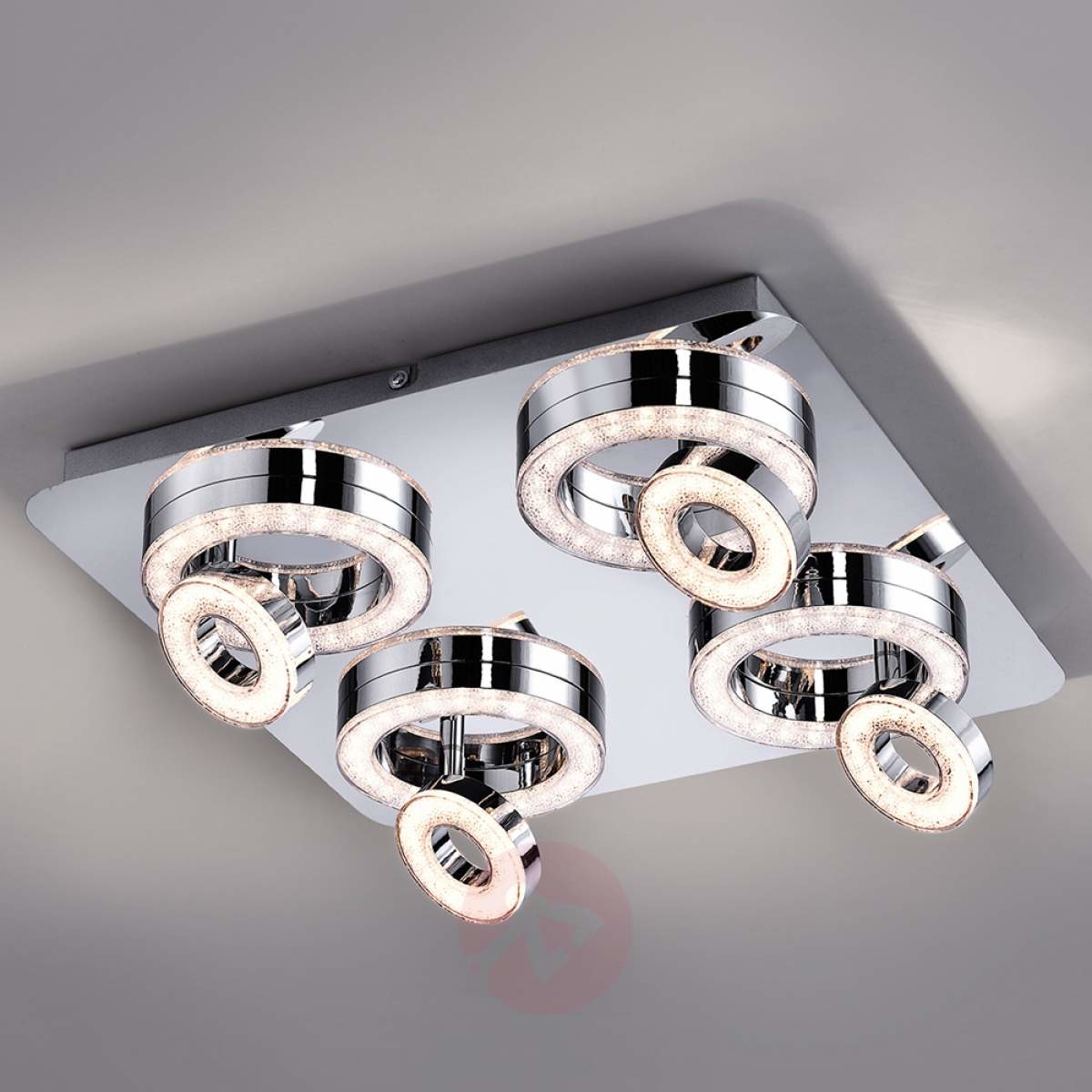Lampa sufitowa LED Tim z 8 pierścieniami