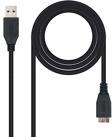 Nano Cable Nanocable 10.01.1102-BK - USB 3.0 na kabel micro USB 3.0, główne zastosowanie w aparatach mobilnych i cyfrowych, typ A/M-Micro B/M, męski, czarny, 2,0 ms 10.01.1102-BK