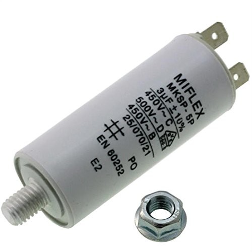 Miflex Kondensator rozruchowy kondensator silnika 3f 450 V 25 X 58 mm wtyczka M8; MIFLEX; 3UF 312474