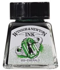 Winsor & Newton Drawing ink bottle, 14 ML, Emerald by Winsor & Newton 1005235