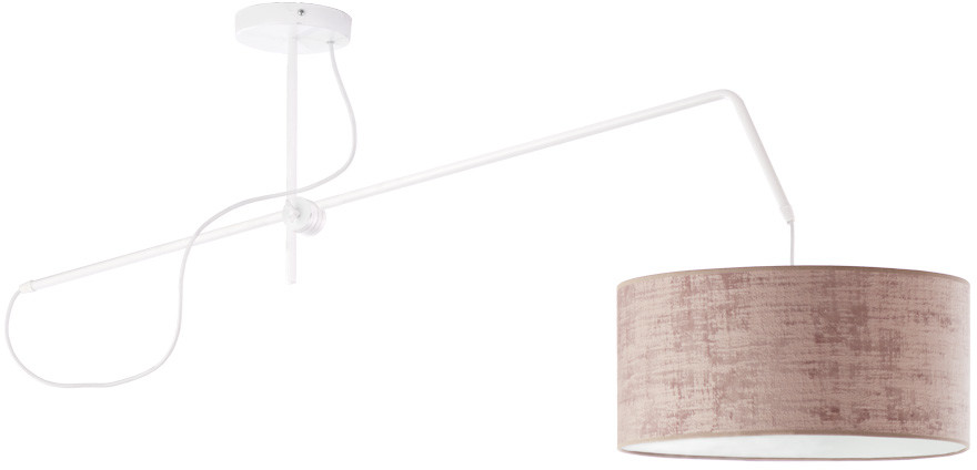 LYSNE Biała lampa sufitowa z welurowym abażurem RIO VELUR w stylu glamour 400009V/466