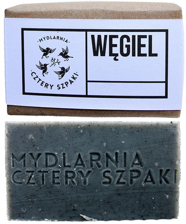 Cztery szpaki CZTERY SZPAKI Detoksykujące Mydło Węglowe Cera Trudna, Trądzikowa, Łojotokowa, 110 g BB5C-761CF