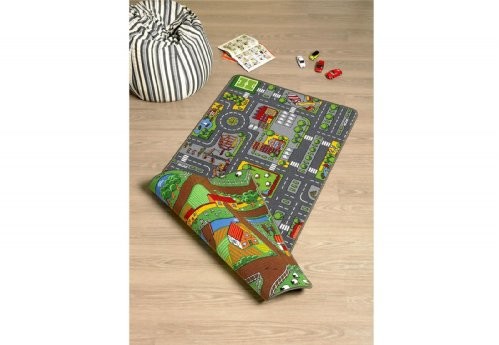 Duoplay Duo-Play 100 X 190 A4 dwustronna dywanik do zabawy, City lub Farm 100x190 A4