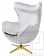 King Home Fotel EGG SZEROKI VELVET GOLD jasny szary.37 - welur, podstawa złota HE-066.HM8.37.G [9371268]