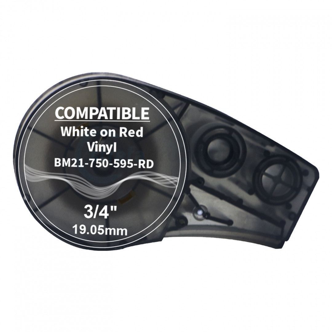 strefadrukarek.pl Taśma Brady BM21-750-595-RD 19,05mm x 6,4m czerwona biały nadruk - zamiennik | OSZCZĘDZAJ DO 80% - ZADZWOŃ! 730811399 PROMOCJA! BR-BM21-750-595-RD
