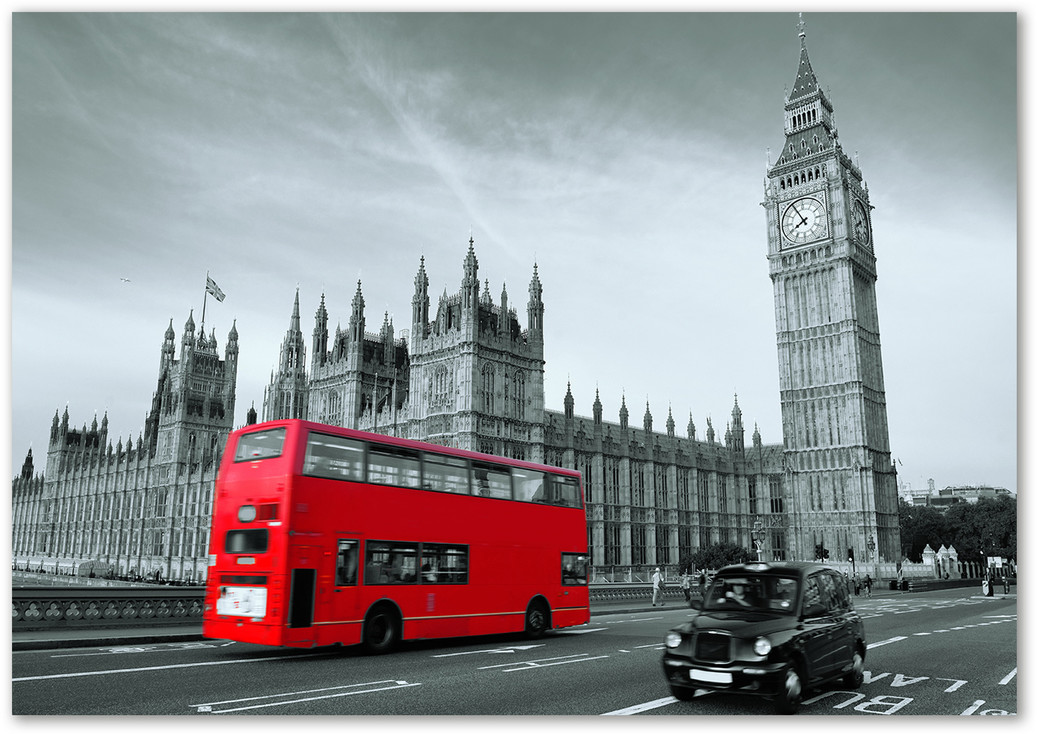 Foto obraz szkło akryl Londyński autobus