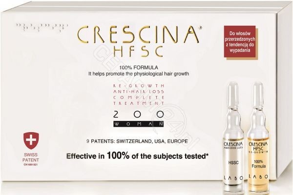 LABO COSPROPROPHAR Crescina Hfsc 100% Complete Treatment i Anti-Hair Loss 200 początkowa faza przerzedzenia włosów dla kobiet x 10+10 amp produkt dostępny na zamówienie czas oczekiwania 3-5 dni roboczych | DARMOWA