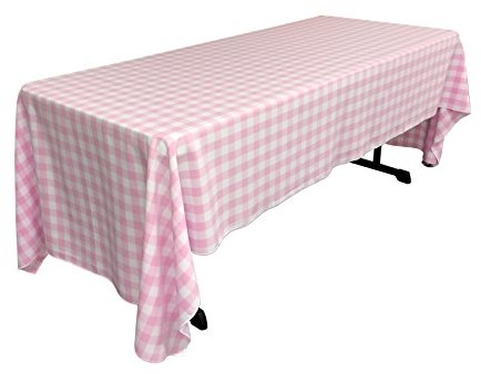 LA Linen La lnu 152,4 x 304,8 cm obrus w kratkę TCcheck60x120Pink