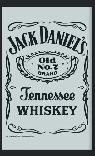 Empire plakat  Jack Daniels Logo    Inversion  rozmiar (cm), ok. 30 X 40  Maxi-lustro lustro na ścianę z czarnego tworzywa sztucznego ramki o wyglądzie drewna z nadrukami 544308