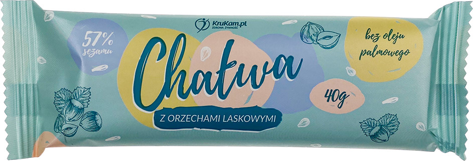 KruKam Baton Chałwowy z orzechami laskowymi 40g