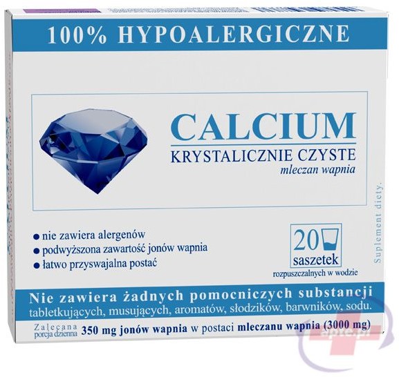 Unipharm Calcium Krystalicznie Czyste - 100% hypoalergiczne x20 saszetek