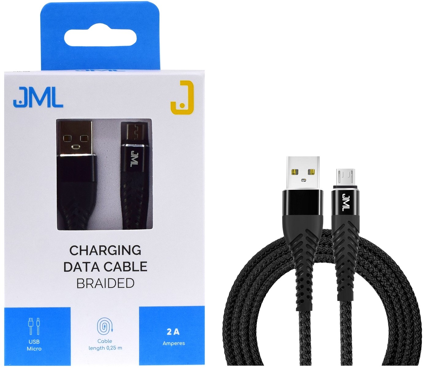 JML Kabel USB CD-108 Micro 2A 0,25 m czarny 133631