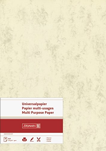 Brunnen 105141111 uniwersalny papier, wzór: marmur, format: A4, gramatura: 120 g/m, 35 arkuszy, kolor: chamois 10-5141111