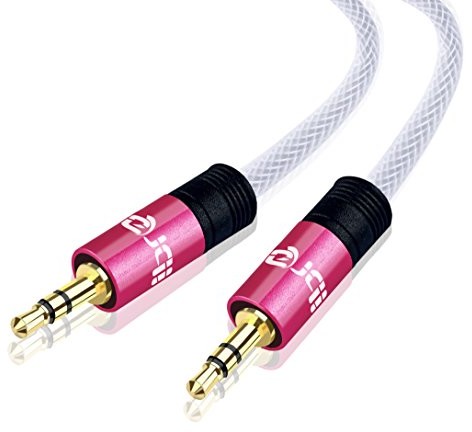 IBRA IBRA 3,5 mm pomocniczy kabel audio stereo premium, długość 2 m, różowy Pink Jack
