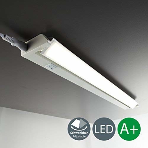B.K.Licht Podszafkowa listwa oświetleniowa LED, ruchoma, z przełącznikiem wł./ wył., temperatura barwowa: ciepła biel, 56 x 6,1 x 3 cm, biały, biały