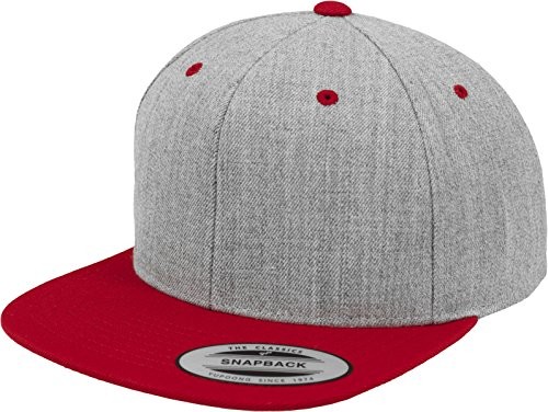 Flexfit Classic Snapback czapka z daszkiem, 2 kolory, wielokolorowa, jeden rozmiar 6089MT-00722-0050_heather/red_one size