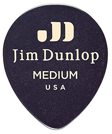 Dunlop Jim 485P03MD Genuine Celluloid Tear Drop, 12/Player's Pack, Black 485P-03MD