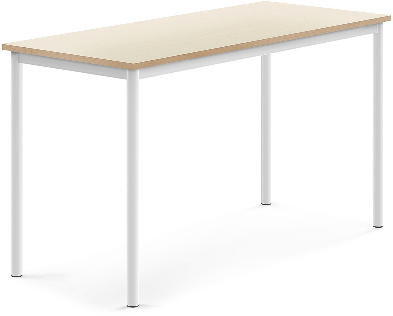 AJ Produkty Biurko SONITUS, 1400x600x760 mm, brzoza laminat, biały