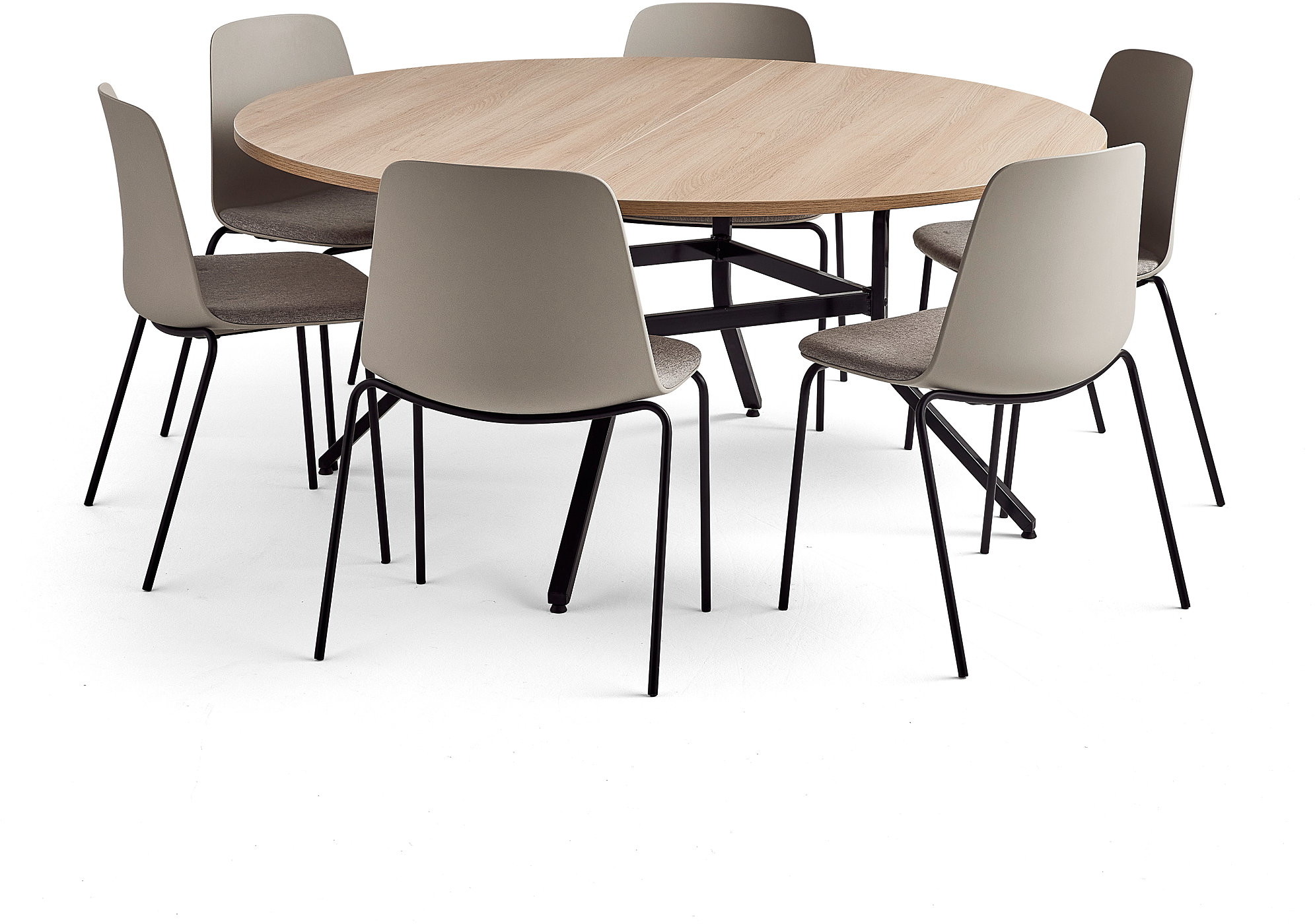 AJ Produkty Zestaw mebli VARIOUS + LANGFORD, stół i 6 krzeseł, szary