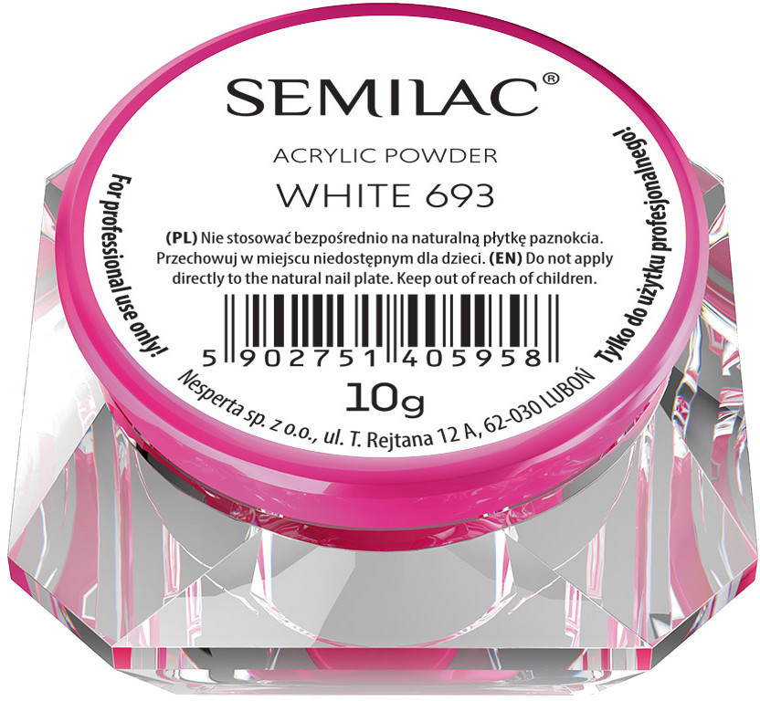 Semilac Acrylic Powder 693 White 10g 5902751405958