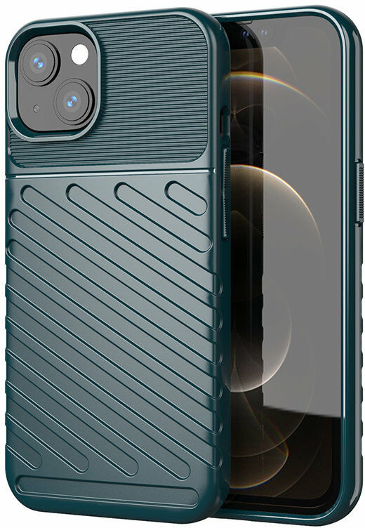 Hurtel Thunder Case elastyczne pancerne etui pokrowiec iPhone 13 zielony