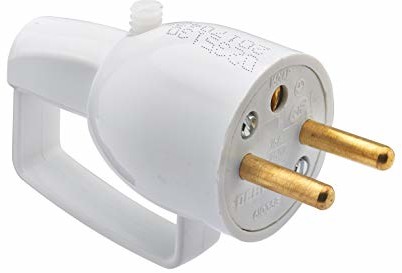 DEBFLEX Wtyczka elektryczna męska - Wtyczka elektryczna - Wtyczka męska - Wtyczka męska 220 V - Wtyczka męska - Wtyczka elektryczna męska - DEBFLEX - Wtyczka męska 2P+T 16A prawe nakrycie głowy - Biały 713140 713140