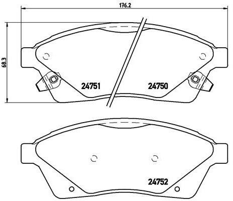 BREMBO Zestaw klocków hamulcowych, hamulce tarczowe P 09 010