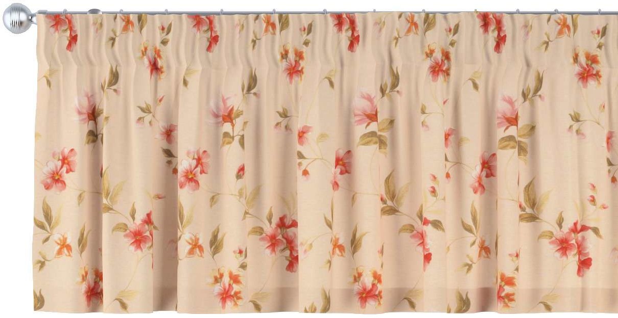 Dekoria pl pl Lambrekin na taśmie marszczącej kwiatki na kremowym tle 260 × 40 cm Londres 396-143-88