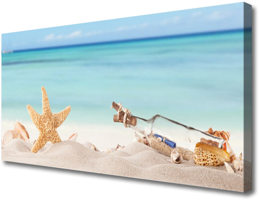 PL Tulup Obraz Canvas Rozgwiazda Muszle Plaża 125x50cm