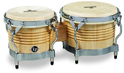 Latin Percussion LP811004 Matador Wood Bongos - naturalne/chromowane LP811004