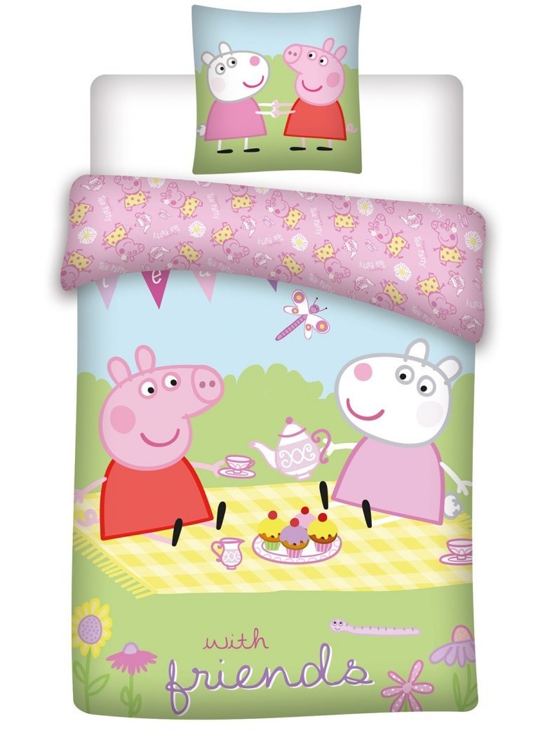 Aymax Pościel bawełna 100x135 + 40x60 Peppa piknik PO/BAW/AP/100/PEPPA035