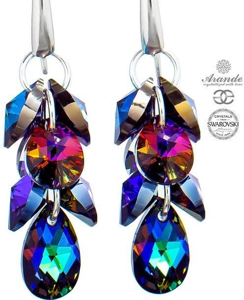 Swarovski SPECIAL kolczyki otwarte MERIDIAN BLUE ZODIAC SREBRO